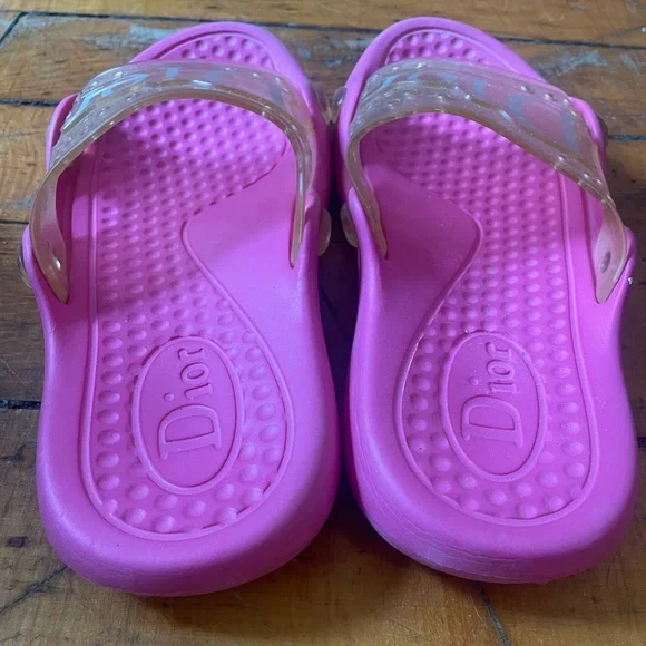 Vintage DIOR y2k 2000s Pink Slide Sandals 38 7.5 women’s - Picture 3 of 9